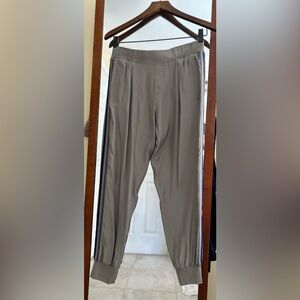 ATM Anthony Thomas Melillo Taupe Joggers with Dark Blue Stripe